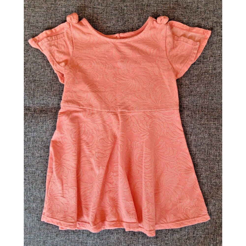 Osh Gosh Dress 2T Peach Orange Knee Length Split Sleeves